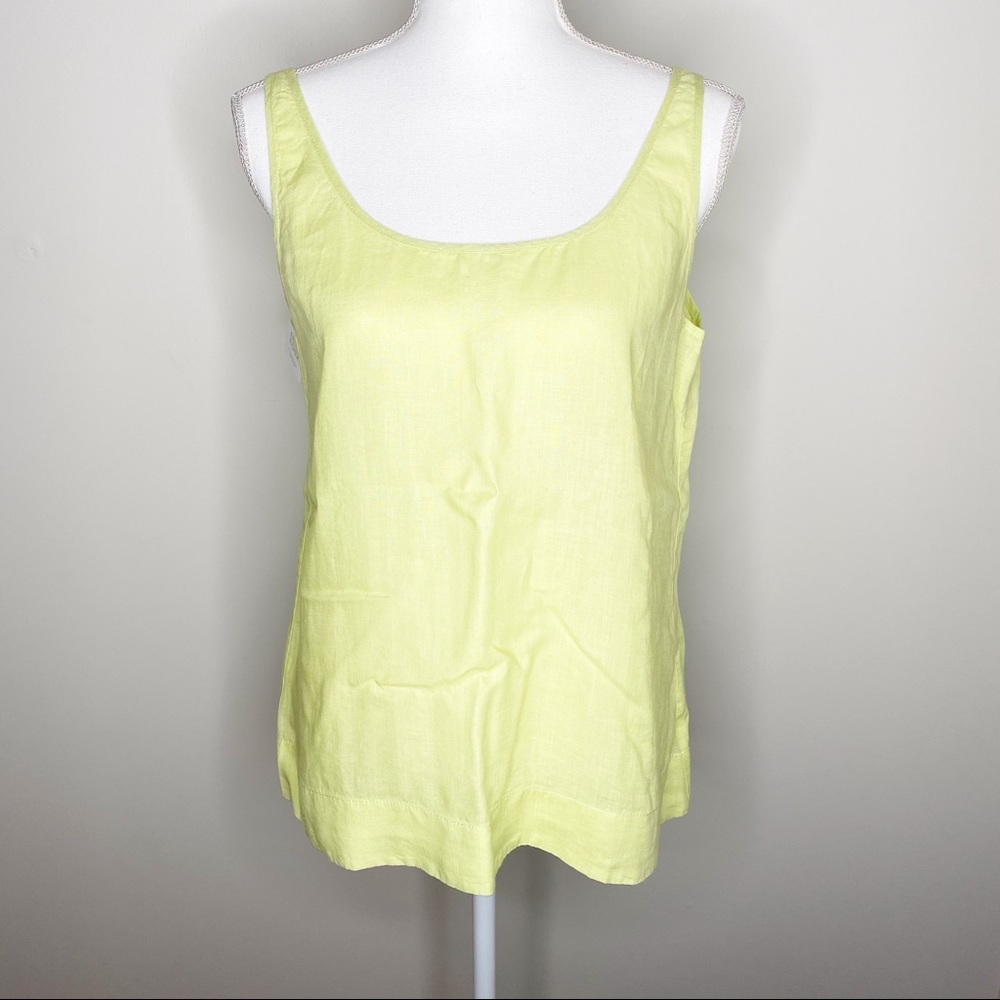 EILEEN FISHER scoop neck linen tank top
